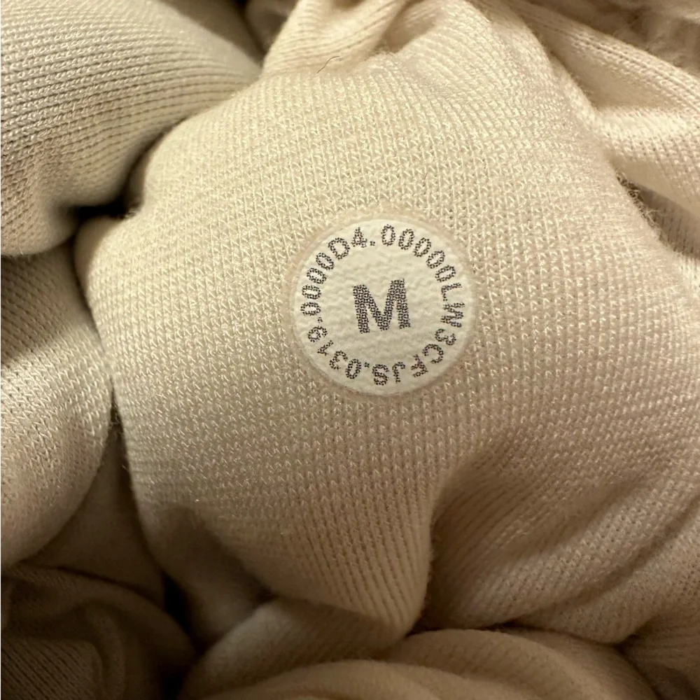 lululemon athletica Cream Teddy Zip-Up Jacket with Gray Trim